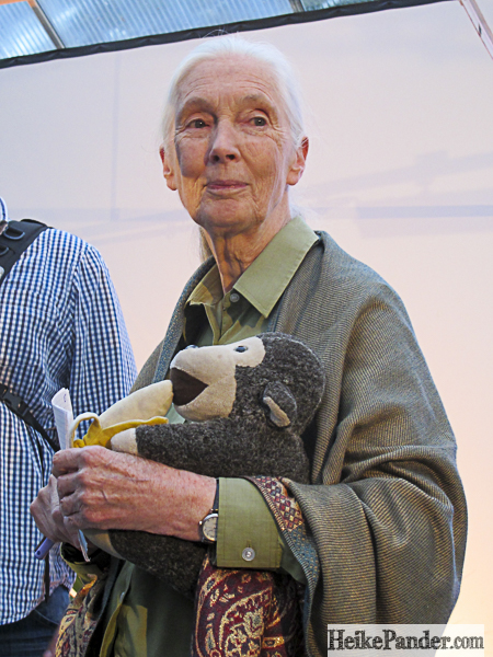 Jane Goodall mit Mr. H, Botanischer Garten, Berlin