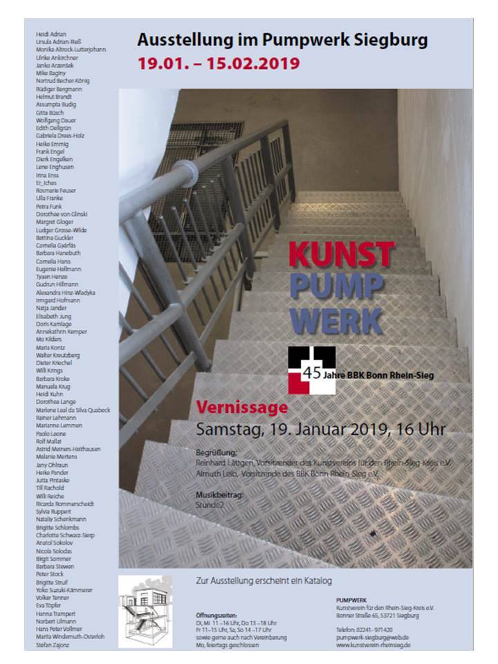 Einladung zur Ausstellung "KunstPumpWerk", Pumpwerk Siegburg, BBK Bonn-Rhein/Sieg